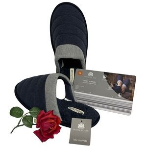 ROYAL CLASS Mens Slippers House Shoes Blue Gray Sz 13 NWT